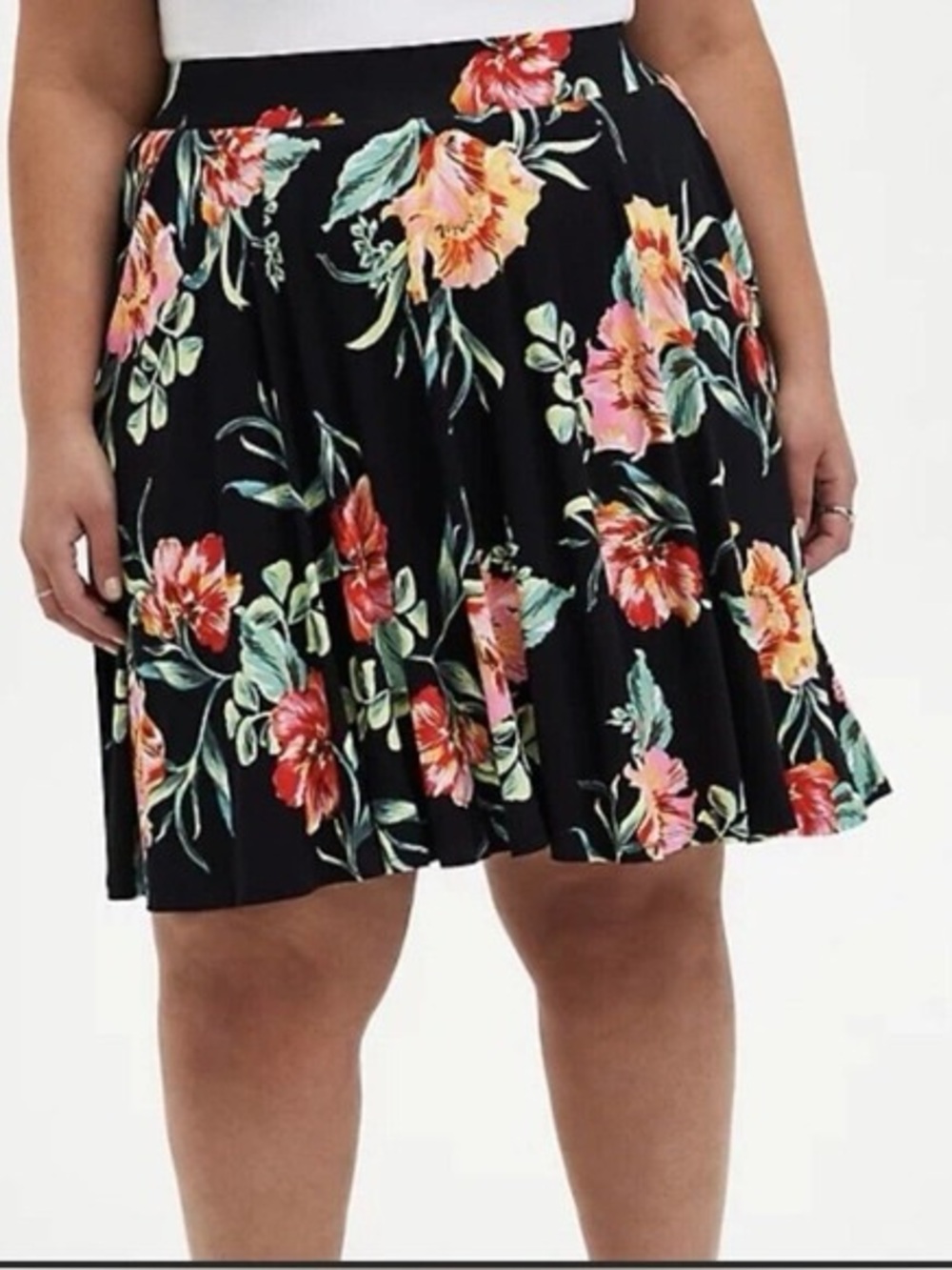 Floral Print Super Soft Skater Skirt